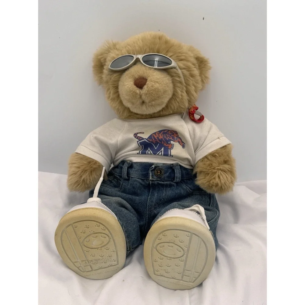 Build-A-Bear‎ Workshop Jeans and T-Shirt Bear w/ Glasses Memphis Tigers